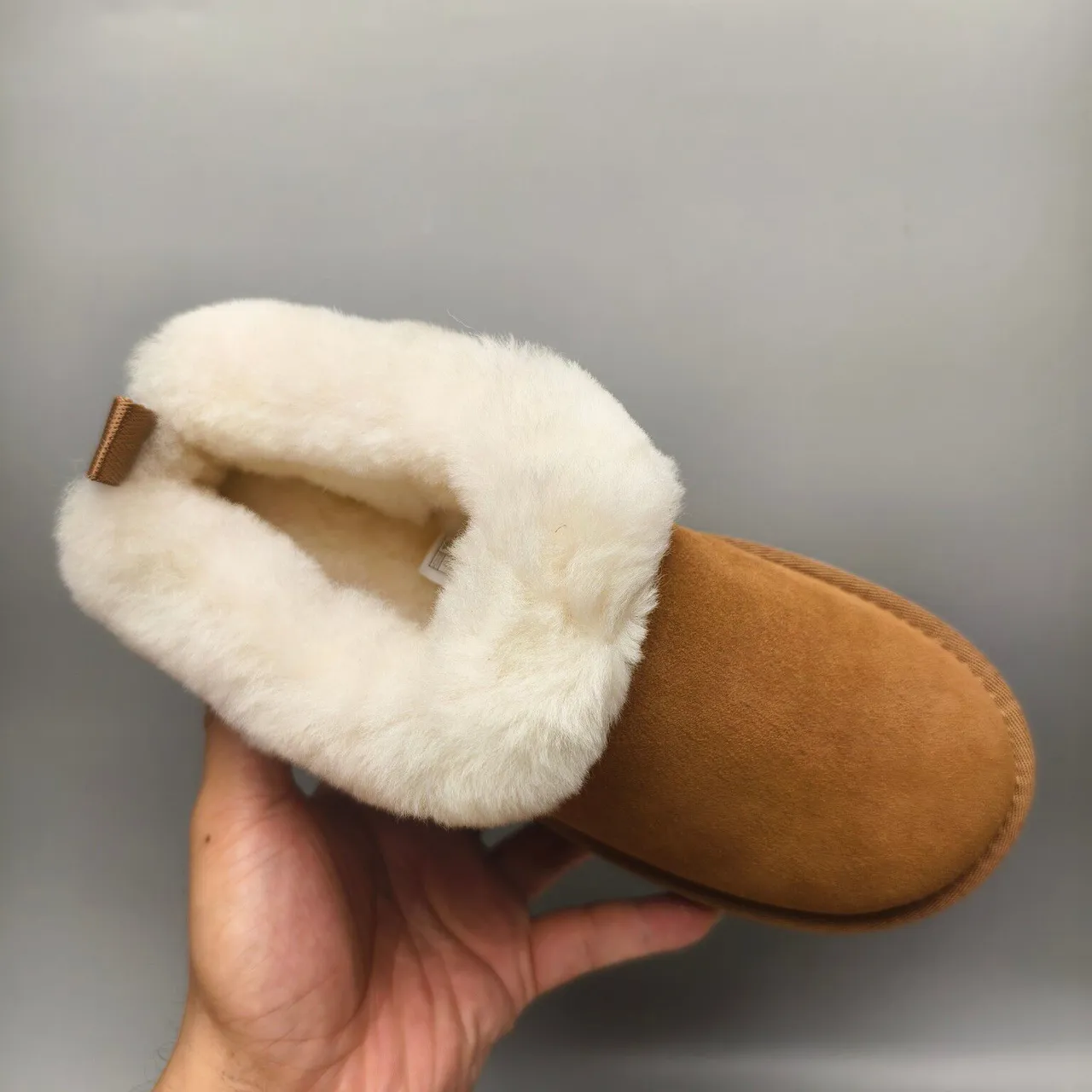 UGG Marrom Bege Forro de Shearling Camurça Superior Sapatos Casuais 3