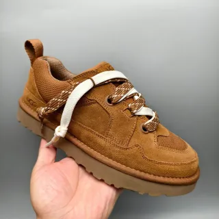 UGG Brown Beige Suede Upper Dual-Lace System Lifestyle Sneakers