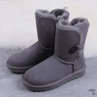 UGG Classic Button Charcoal Gray Snow Boots