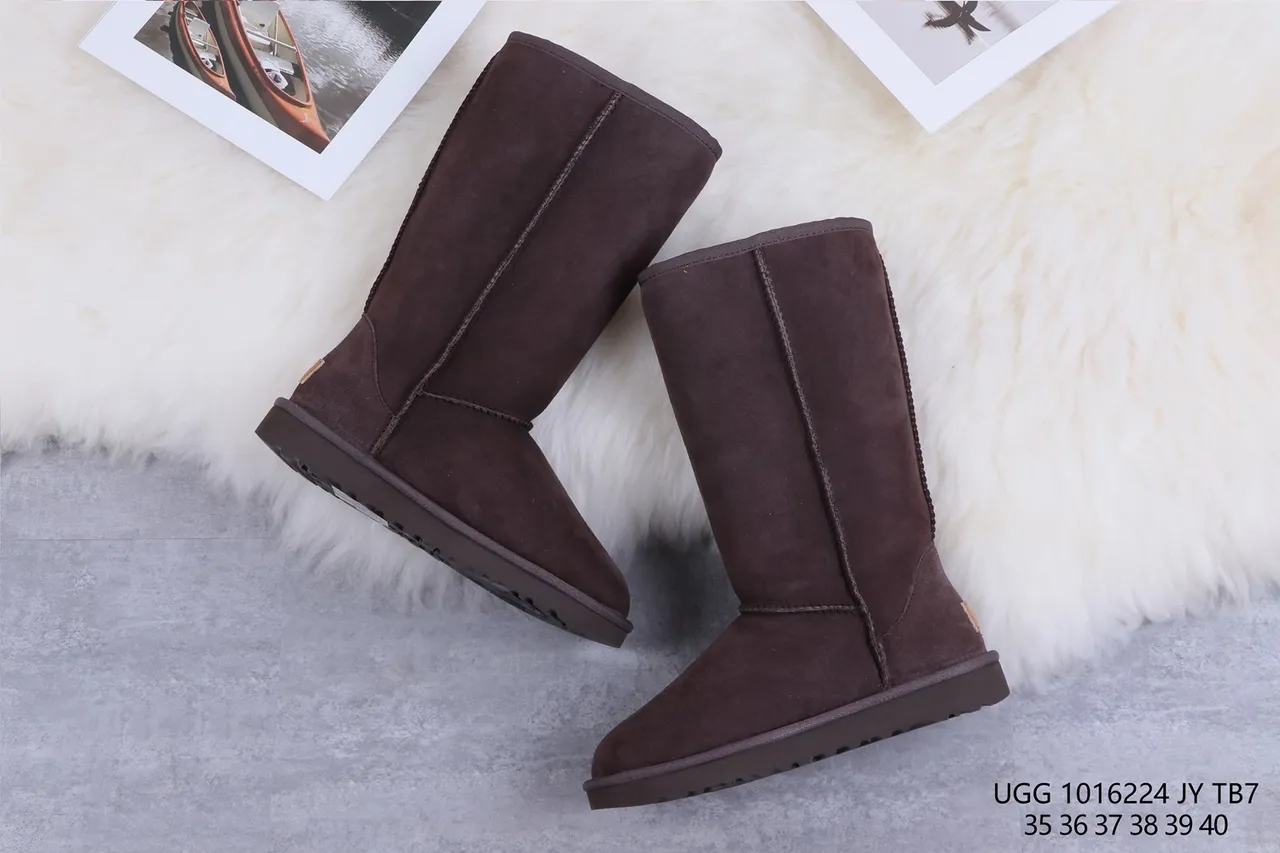 UGG Classic Tall Botas de Rodilla de Ante Marrón Forradas con Cordero 7