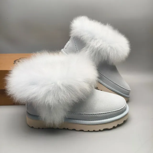 UGG 灰米色羊毛圈边厚底雪靴 6