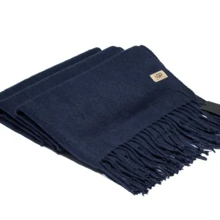 UGG Navy নিটেড ফ্রিঞ্জ ক্যাশমিয়ার স্কার্ফ