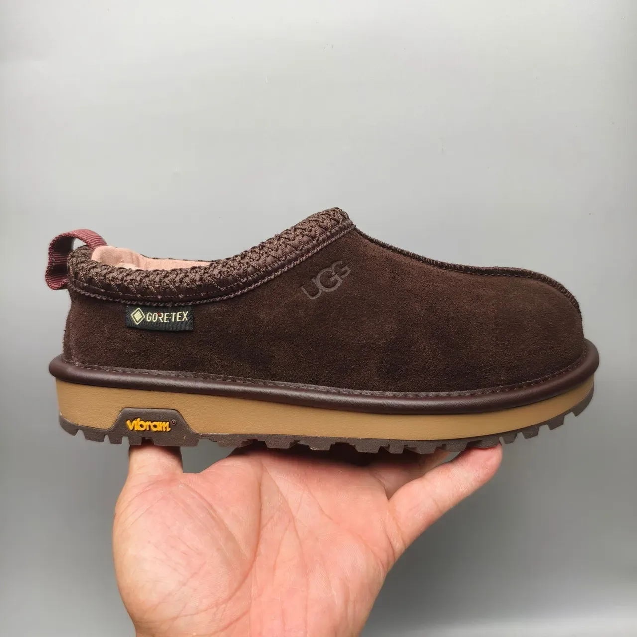 UGG Tasman Marrom Bege Suede Superior Colar Trançado Sapatos Casuais 2