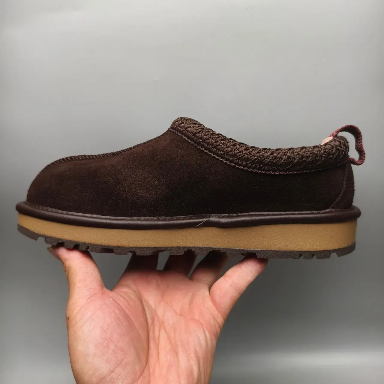 UGG Tasman Marrom Bege Suede Superior Colar Trançado Sapatos Casuais 7