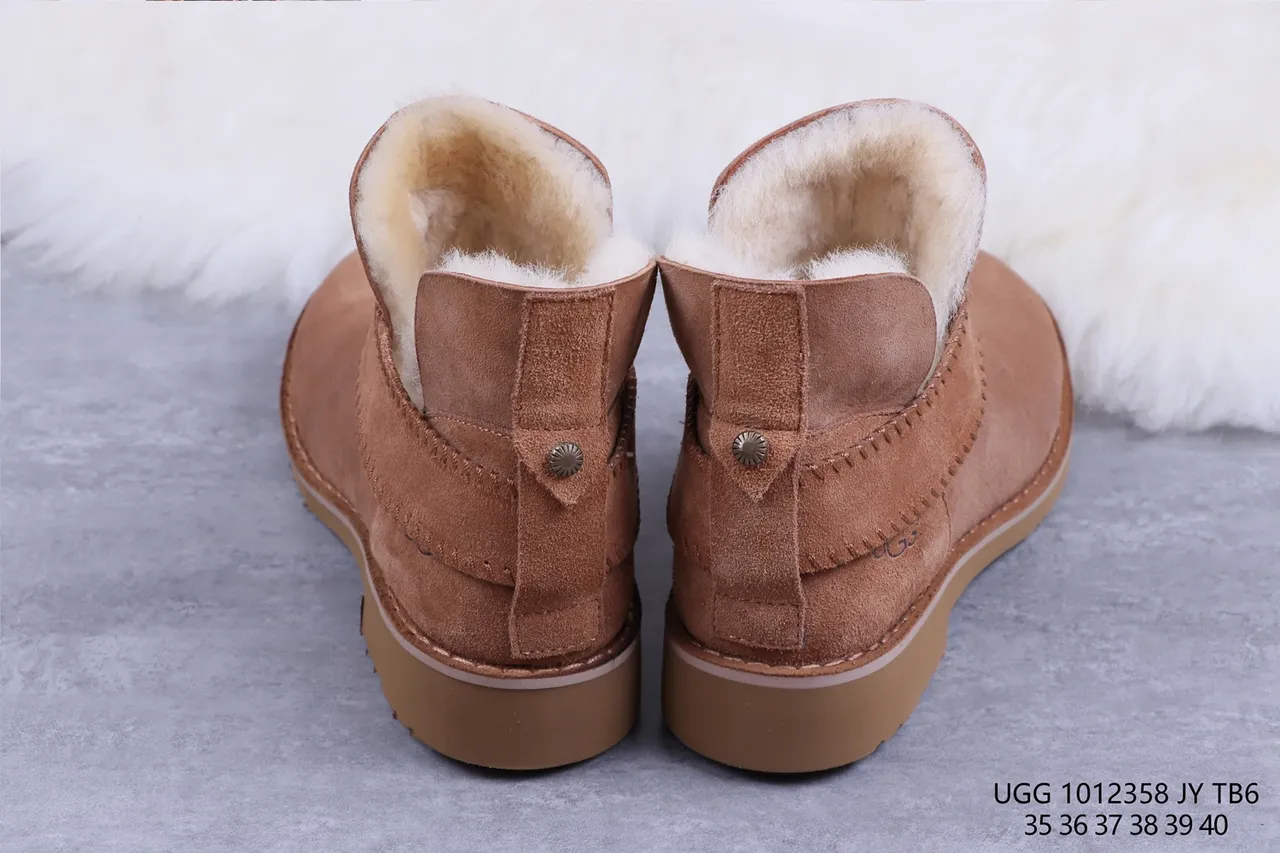 UGG Tasman Brown Suede Shearling-Lined Ankle Boots 8