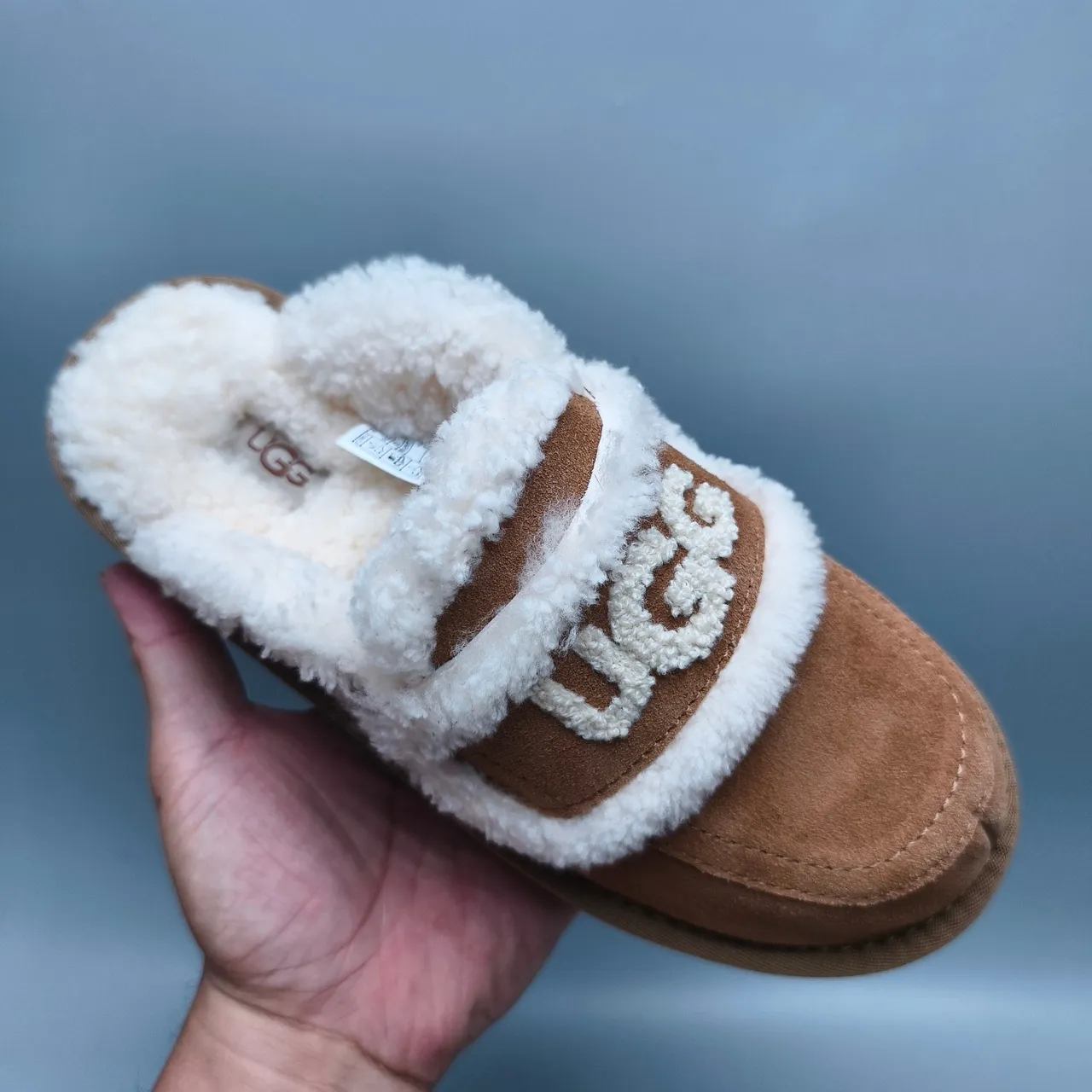 UGG Tasman Brown Suede Shearling-Trimmed Platform Loafers 3