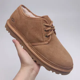 UGG Tasman 栗褐棕麂皮羊毛内里系带雪靴
