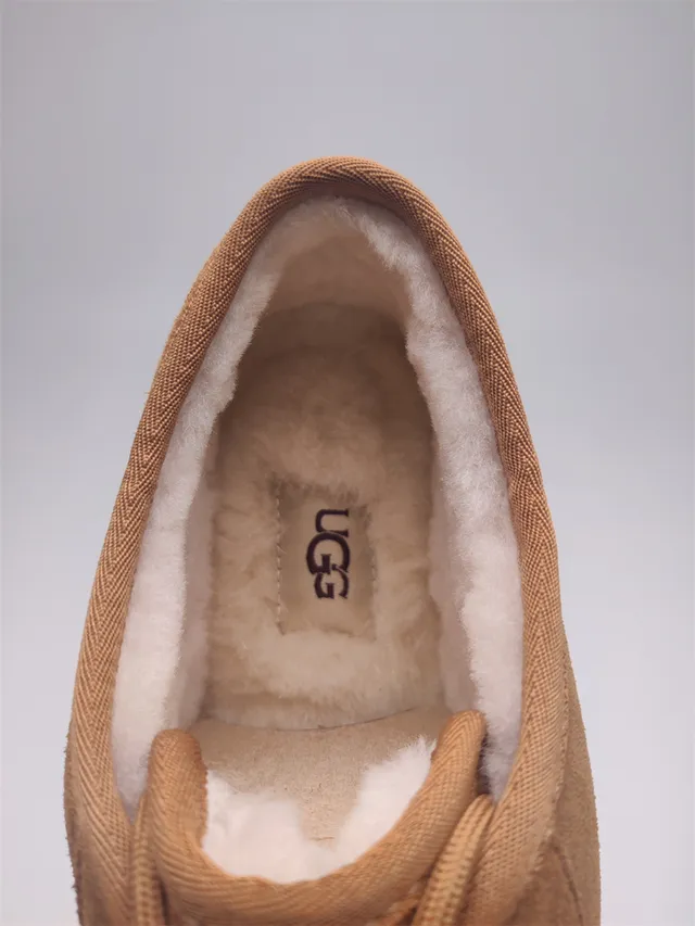 UGG Tasman حذاء ثلجي بني كستنائي جلد مخملي مع فراء داخلي مربوط بحزام 8