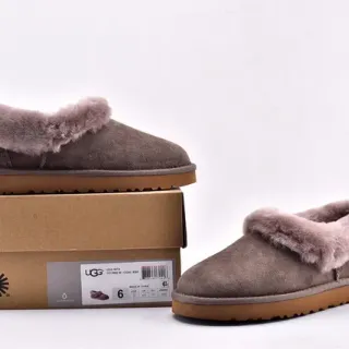 UGG Tasman 灰棕麂皮鞋面折叠羊毛领休闲鞋