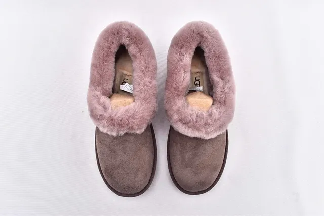 UGG Tasman Gray Brown Suede Upper Folded Shearling Collar Casual Shoes 3