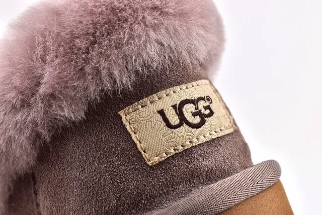 UGG Tasman Gray Brown Suede Upper Folded Shearling Collar Casual Shoes 5