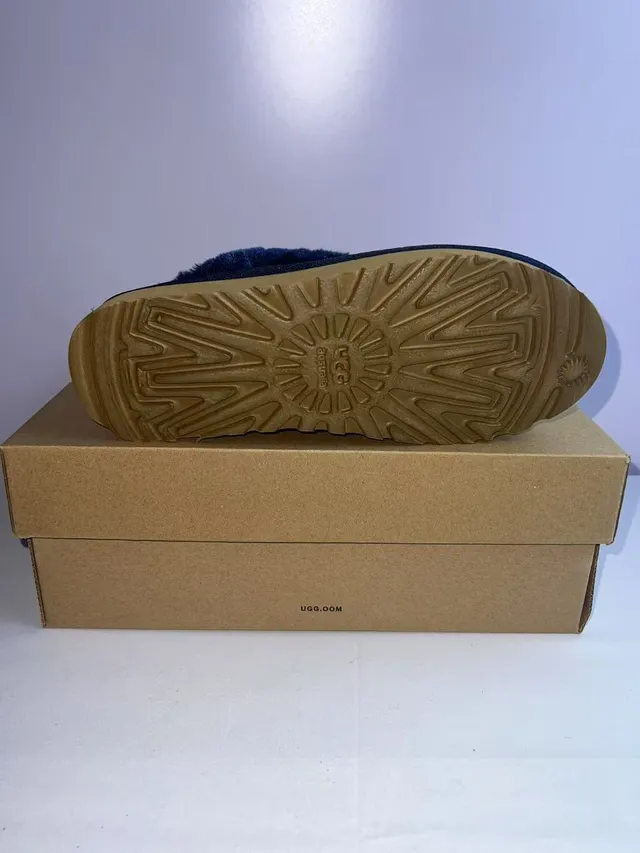 UGG Tasman Navy Suede Shearling-Lined Slippers 2