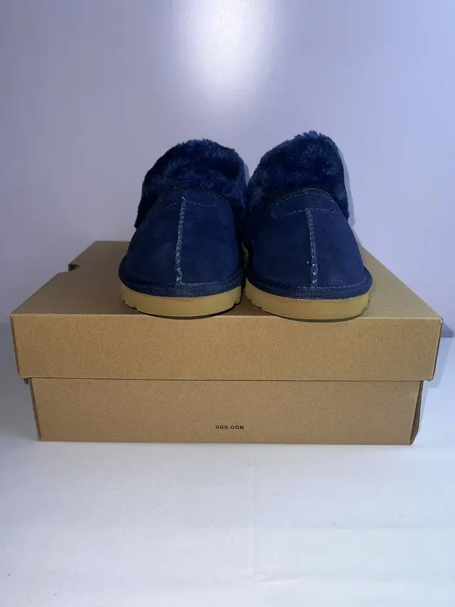 UGG Tasman Navy Suede Shearling-Lined Slippers 5