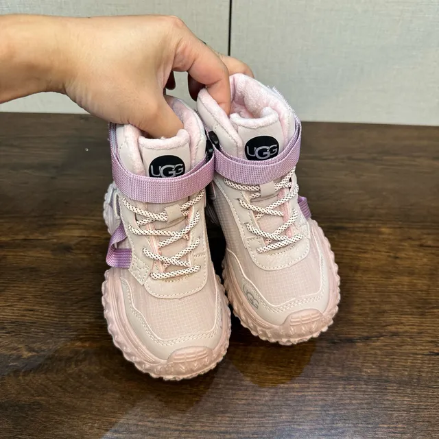 UGG Tasman Pink Purple Chunky Tread Sole Dual Lace-and-Strap Closure Snow Boots 6