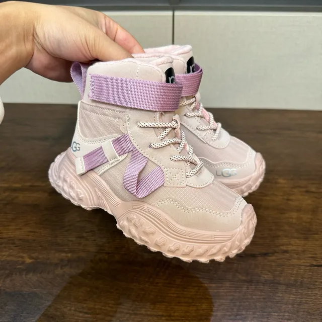 UGG Tasman Pink Purple Chunky Tread Sole Dual Lace-and-Strap Closure Snow Boots 7