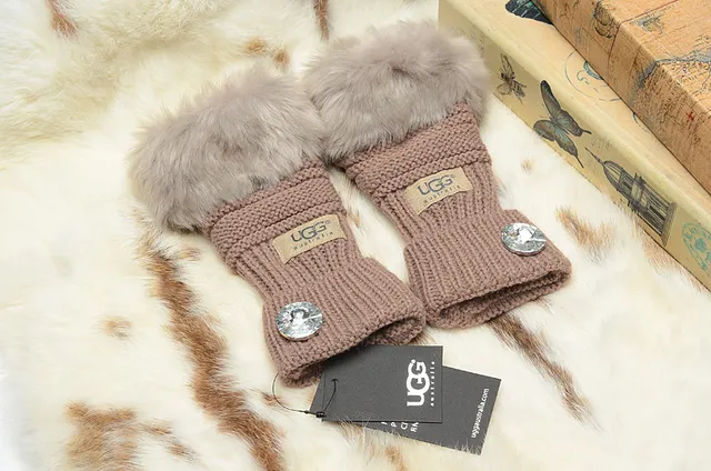 UGG Tasman vermelho branco ribeteado forro sintético punho tricot luvas 15