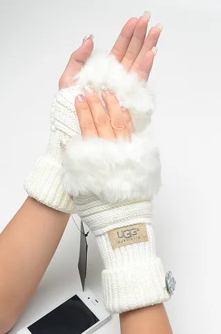 UGG Tasman vermelho branco ribeteado forro sintético punho tricot luvas 16