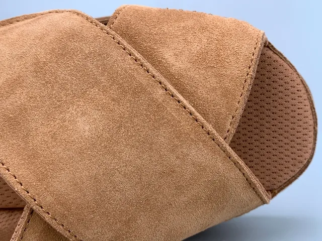UGG Tasman Tan Suede Cross-Strap Platform Slippers 8