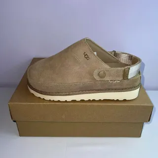 UGG Tasman Tan Suede Platform Clog
