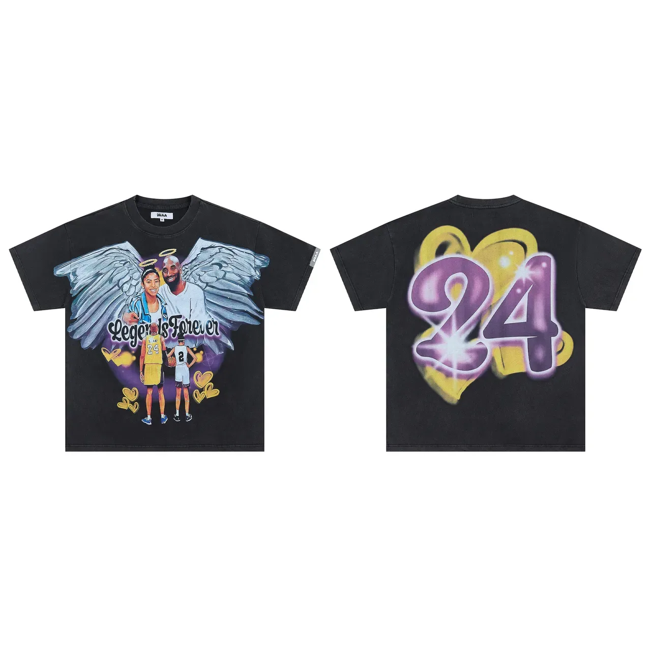 T-shirt oversize UMA WANG imprimé graphique aile d'ange et '81' 2