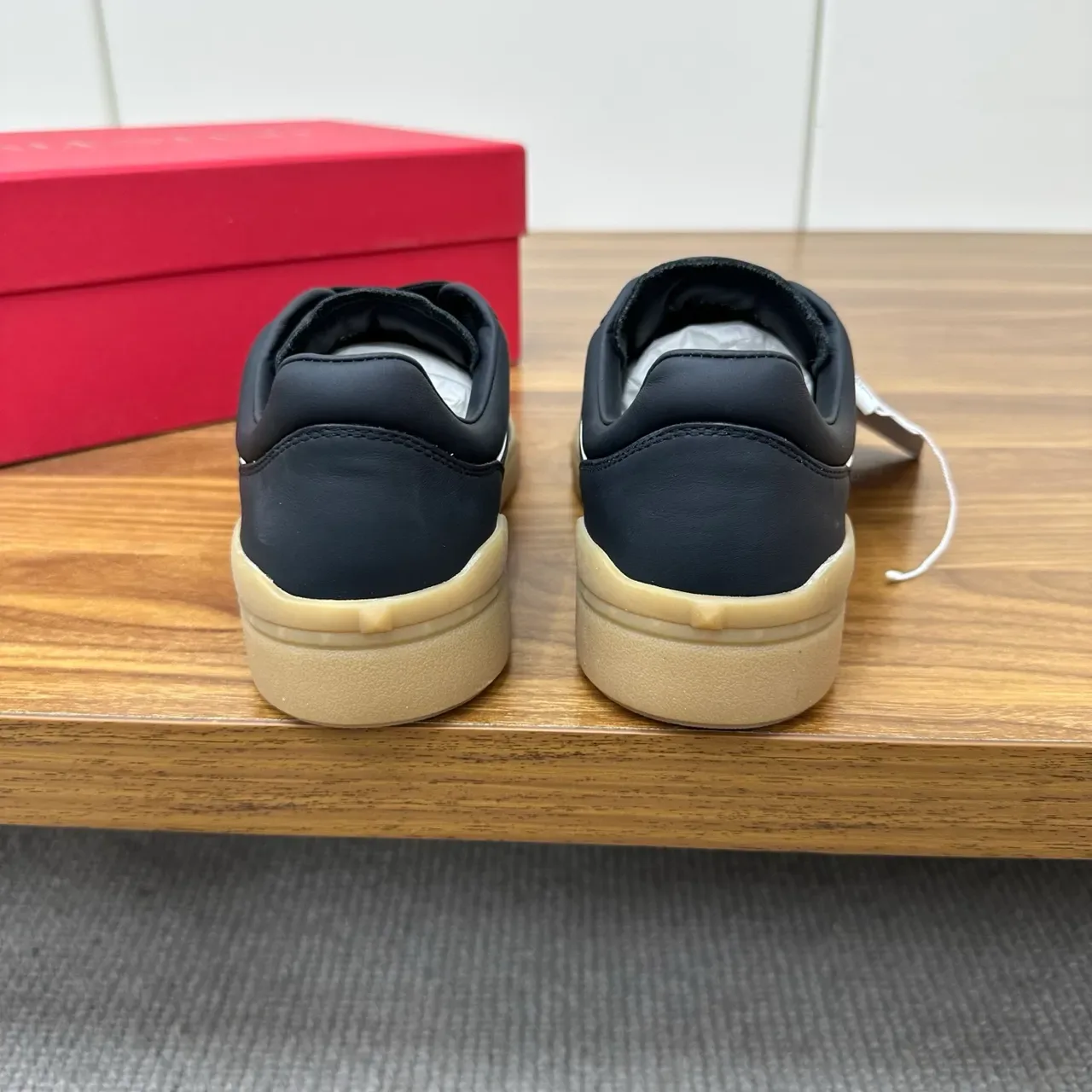 Valentino Garavani Black and White Leather Lifestyle Sneakers 3