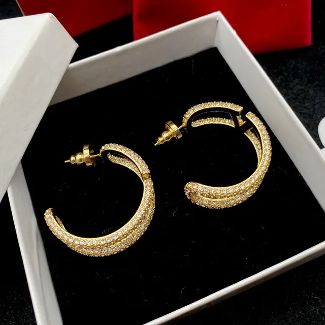 Valentino Gold Transparent Pavé-Crystal Earrings 6