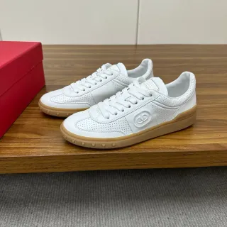 Valentino Rockstud Perforated Leather White and Gum Lifestyle Sneakers — Valentino Lifestyle Sneakers photo from the Yupoo catalog