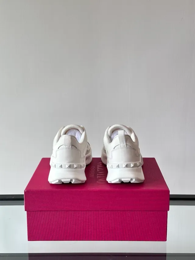 Valentino White Sole Mesh And Synthetic Overlay Construction Chunky Sneakers 2