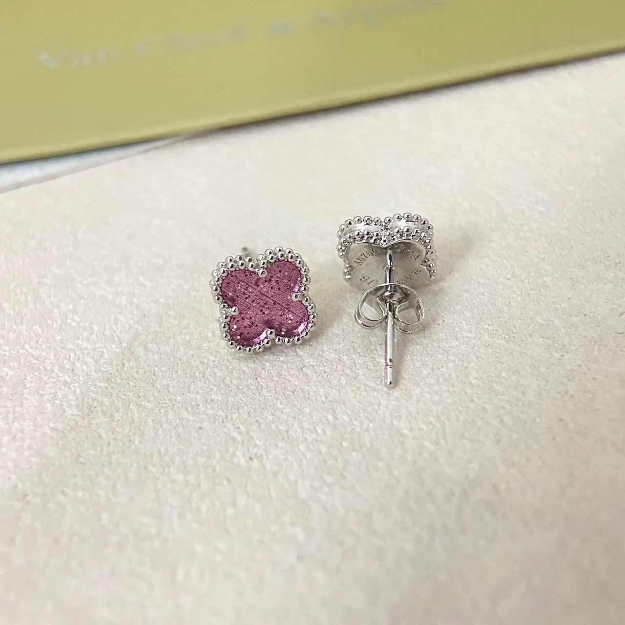 Van Cleef & Arpels Alhambra Four-Leaf Clover Enamel Stud Earrings 4