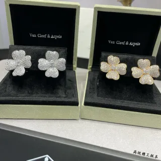 Van Cleef & Arpels Alhambra Pavé Diamond 四叶草耳钉
