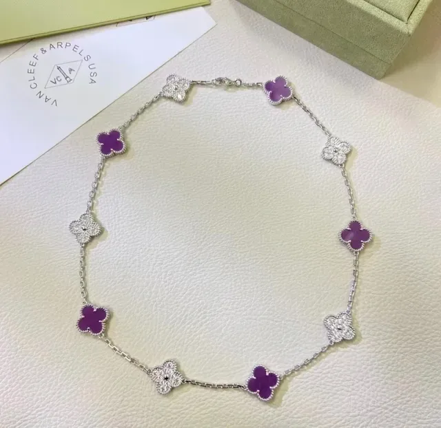 Van Cleef & Arpels Alhambra 紫色搪瓷与 Pavé 石手链 2
