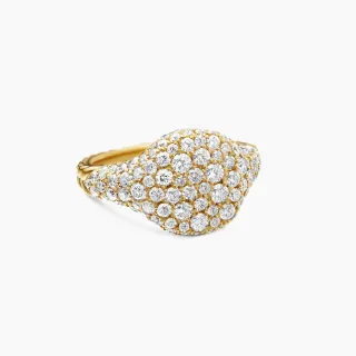 Van Cleef & Arpels 白金铺镶非对称穹顶戒指