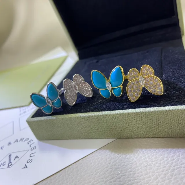 Van Cleef & Arpels Papillon 蝴蝶搪瓷和 Pavé 水晶耳环 2