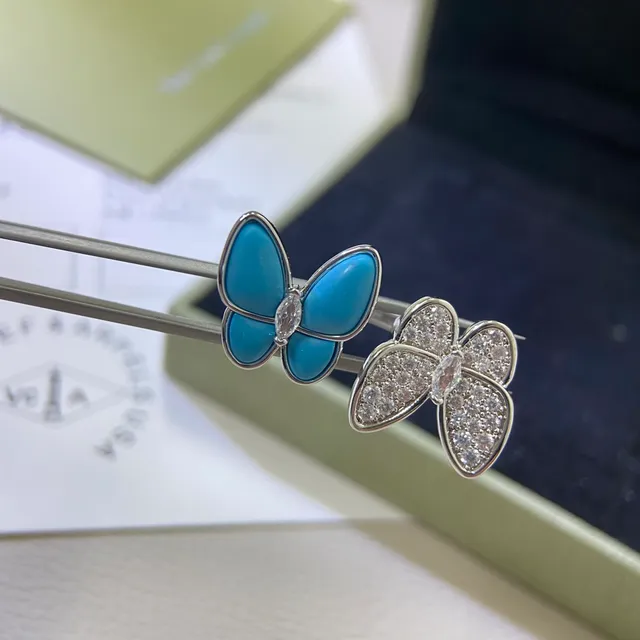 Van Cleef & Arpels Papillon 蝴蝶搪瓷和 Pavé 水晶耳环 5