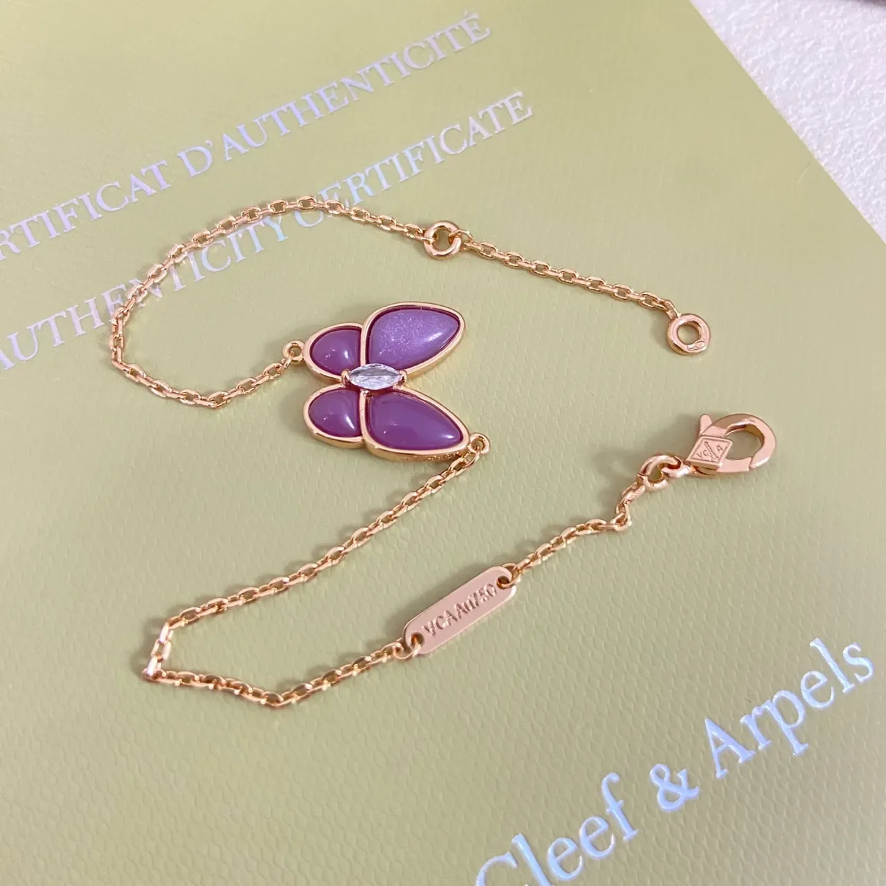 Van Cleef & Arpels Papillon 紫色搪瓷蝴蝶手链 2