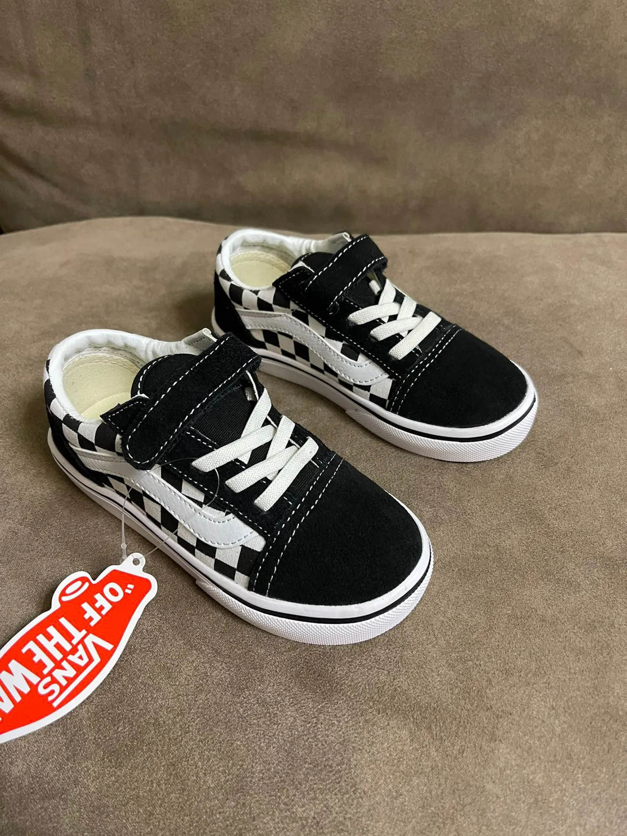 Vans Old Skool أزرق وبنفسجي منخفض القمة كومبو قماش مخمل أحذية تزلج 23