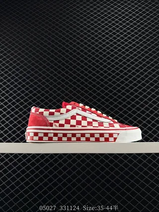 Vans Old Skool Red and White Checkerboard Skateboard Shoes 2