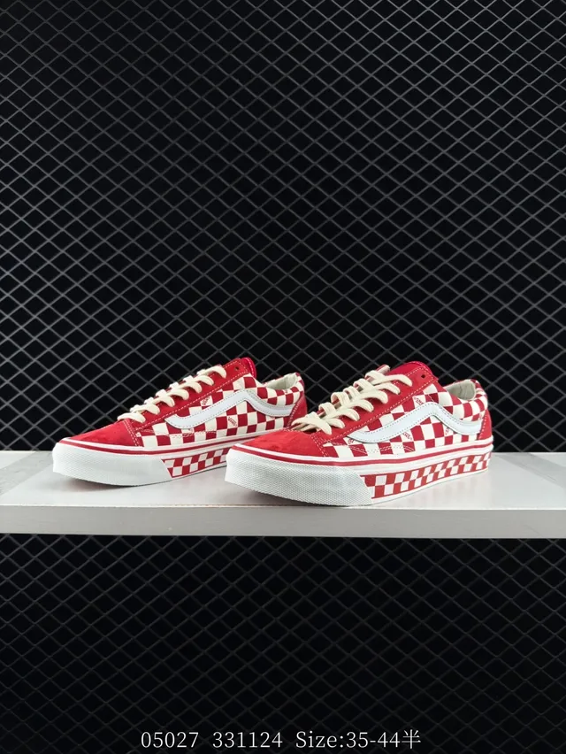 Vans Old Skool Red and White Checkerboard Skateboard Shoes 4