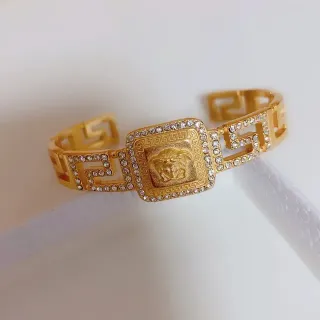 Versace 金银帕维水晶手链