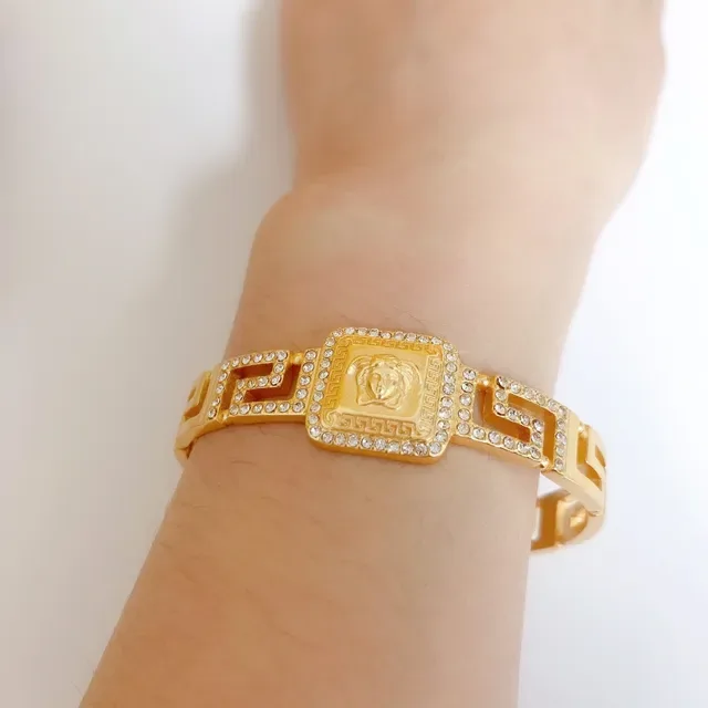 Versace Bracelet Or Argent Pavé-Crystal 2