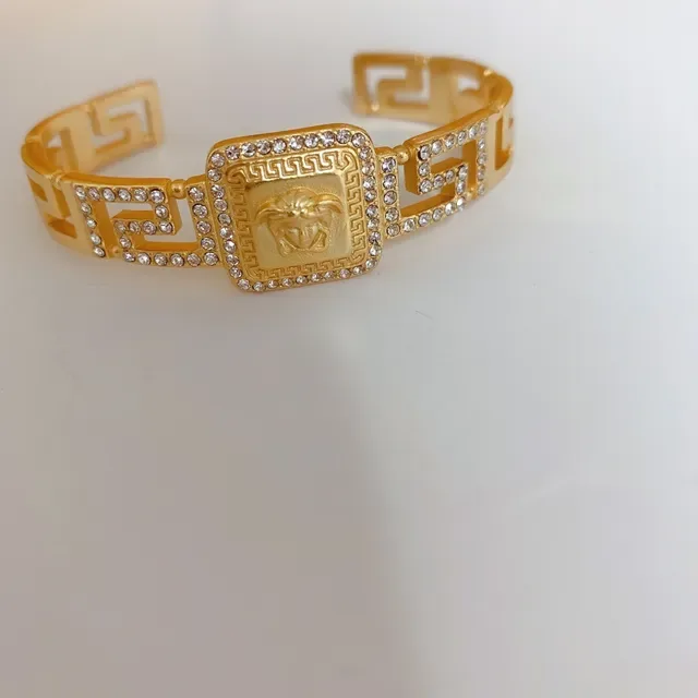 Versace Bracelet Or Argent Pavé-Crystal 5