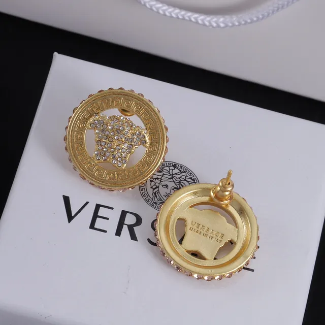 Versace Greca Medusa Gold Transparent Metal Pavé Crystal Embellishment Necklace 5