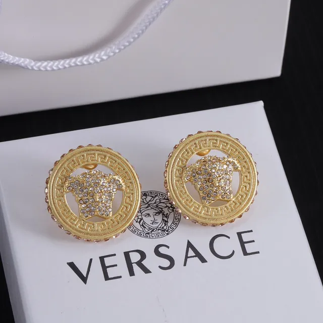 Versace Greca Medusa Gold Transparent Metal Pavé Crystal Embellishment Necklace 6