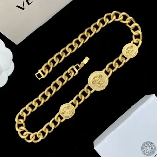Versace Medusa 链条手链 金色扭链