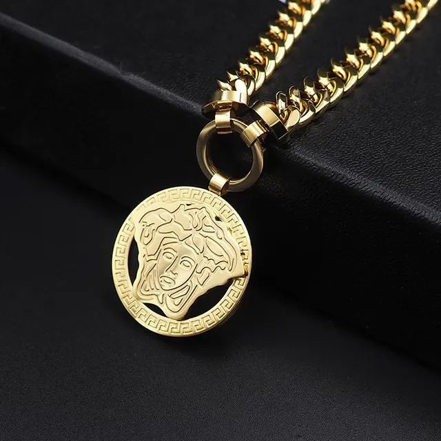 Versace Odissea Medusa 吊坠 金色 曲链 项链 4