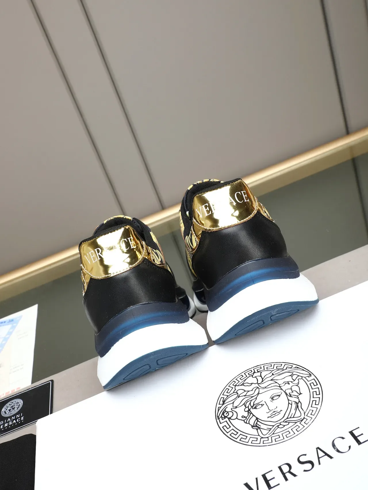 Versace Odissea Medusa-Print Gold Black Lifestyle Sneakers 3