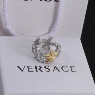 Versace Odissea 双色水晶镶嵌触手戒指