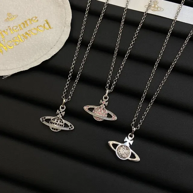 Collier Vivienne Westwood Classique Orbe Planétaire Incrusté de Cristaux 8
