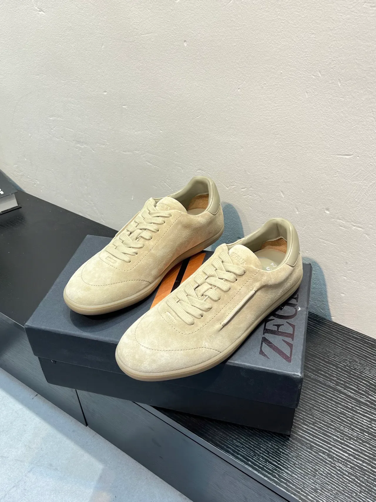 Zegna Beige Suede Lifestyle Sneaker 3