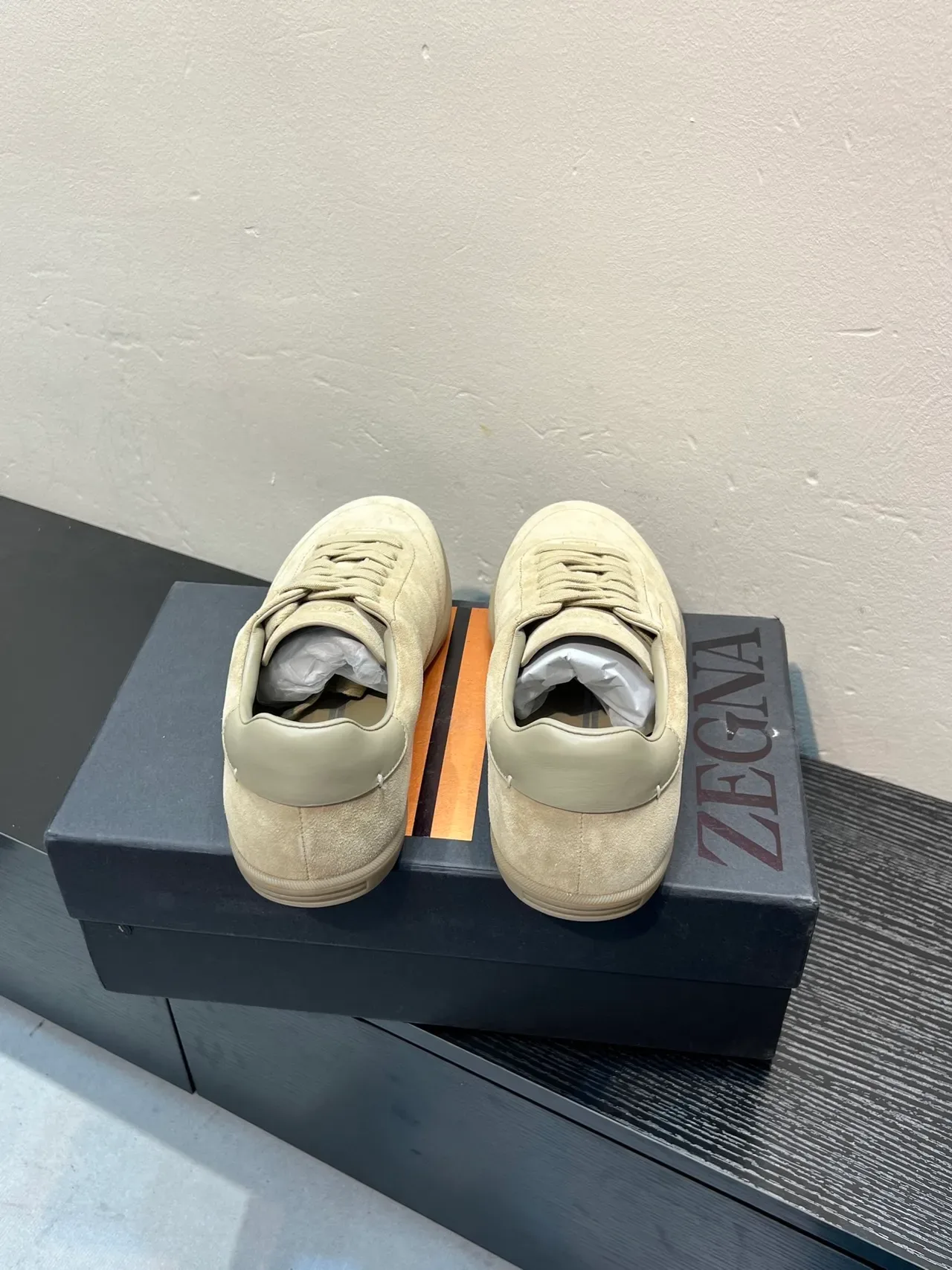 Zegna Beige Suede Lifestyle Sneaker 6